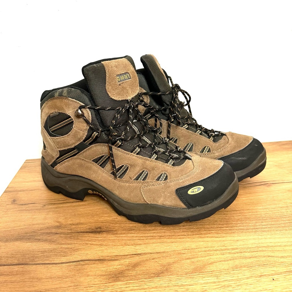 Hi-Tec Mens Bandera Hiking Boots Size US14 Brown Waterproof Leather Work Utility